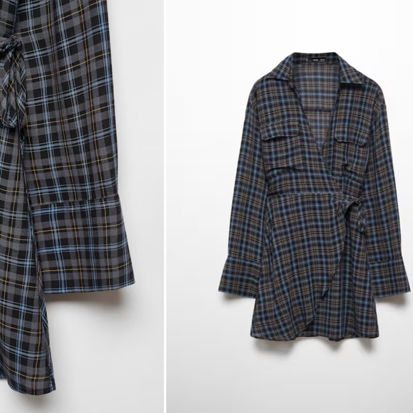 Check Wrap Dress - Picture 3 of 5